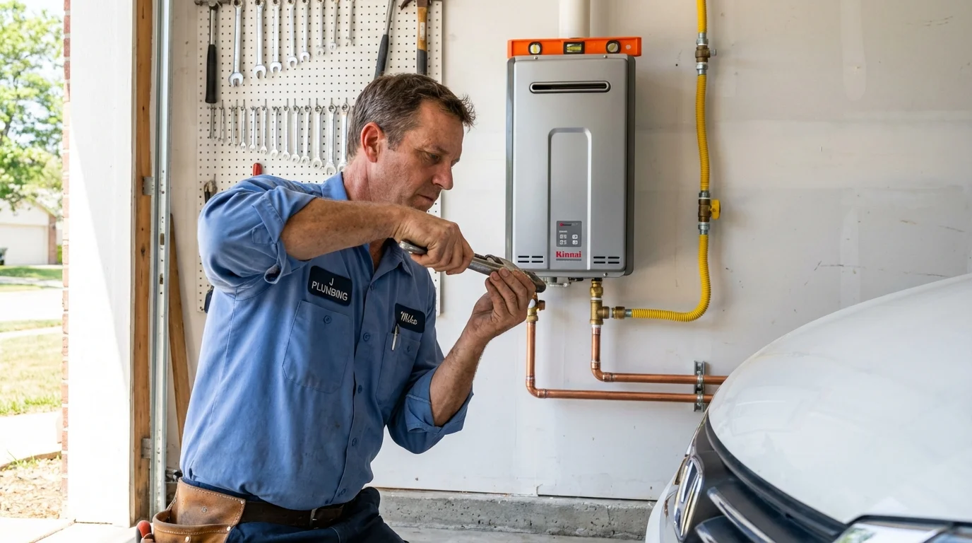 Tankless water heater installation by a Johns Plumbing LLC plumber in Baltimore